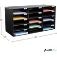 thumbnail image 4 of AdirOffice Organiseur de Fichiers en Carton à 15 Compartiments, Noir (2 pack), 4 of 7