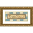 thumbnail image 1 of Lewis, Kim 32x15 Gold Ornate Wood Framed with Double Matting Museum Art Print Titled - Beach House, 1 of 4