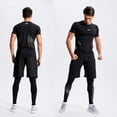 thumbnail image 2 of BOOMCOOL Men's Workout Set Gym Clothing Compression Leggings Shorts Athletic Shirt Long Sleeve Top for Running 5Pcs, 2 of 6