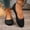 Black, variant on Women's Knitted Ballet Flats Spacious Round Toe Slip-On Comfort Shoes for Office Work Daily Wear