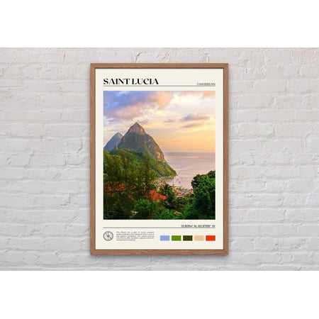 Saint Lucia Photography Wall Art Print With Caribbean Island Travel Decor