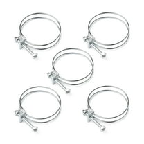 POWERTEC 5PK 2 Inch Double Wire Hose Clamp with bolt, Adjustable Hose Clamps for Pool Hose for Above Ground Pools & Pool Pump Hose, Pipe Clamp, Worm Gear Clamp, 70215