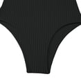 thumbnail image 5 of Women's One Piece Swimsuit Fashion Deep V Neck Adjustable Straps Bathing Suit Low Back Beach Swimwear (M, Black), 5 of 6