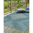thumbnail image 3 of Unique Loom Outdoor Modern Collection Area Rug - Tambor (4' x 6' Rectangle Light Aqua/Ivory), 3 of 11