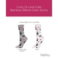 thumbnail image 2 of MeMoi Curly Q Love Cats Bamboo Blend Crew Socks - Womens - Female, One Size, Medium Gray Heather, 2 of 7