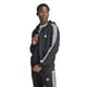 thumbnail image 1 of Sudadera con capucha adidas Essentials de forro polar con 3 rayas y cierre completo para hombre, color negro, 1 of 9