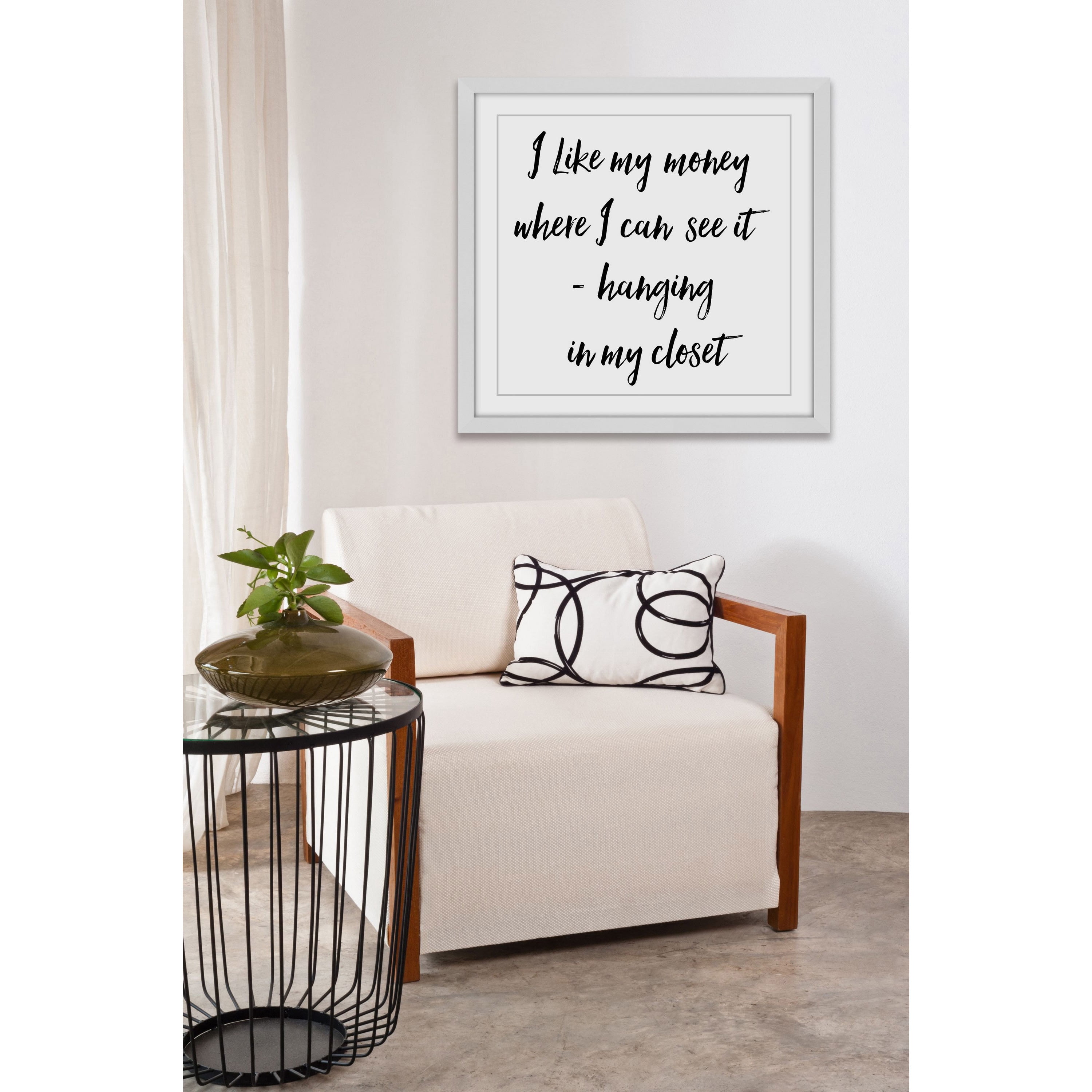 Marmont Hill "Hanging Quote" by Loretta So Framed Painting Print