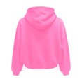 thumbnail image 5 of Womens Hoodies Solid Long Sleeve Pullover Sweatshirt Tops Casual Waist Cinching Cropped Outfits Fall Winter Apparel, 5 of 5
