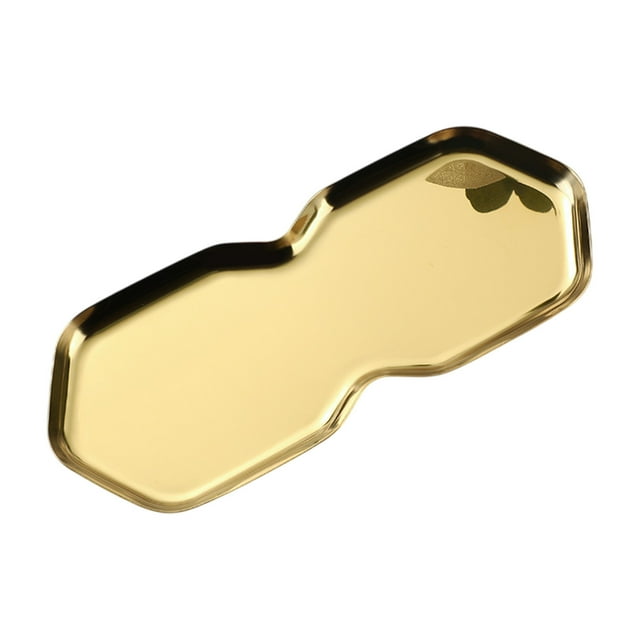 Stainless Steel Jewelry Storage Organizer Octagonal Tray 9.06 in x 3.74 in x 1.18 in Gold or Silver Finish