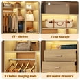 thumbnail image 6 of Homieasy 87.2" Freestanding Closet Organizer System - Modular L-Shaped Design,Reversible, 6 Drawers & 4 Hanging Rods, 2000+ LBS Capacity,3 Sets,White Oak, 6 of 8