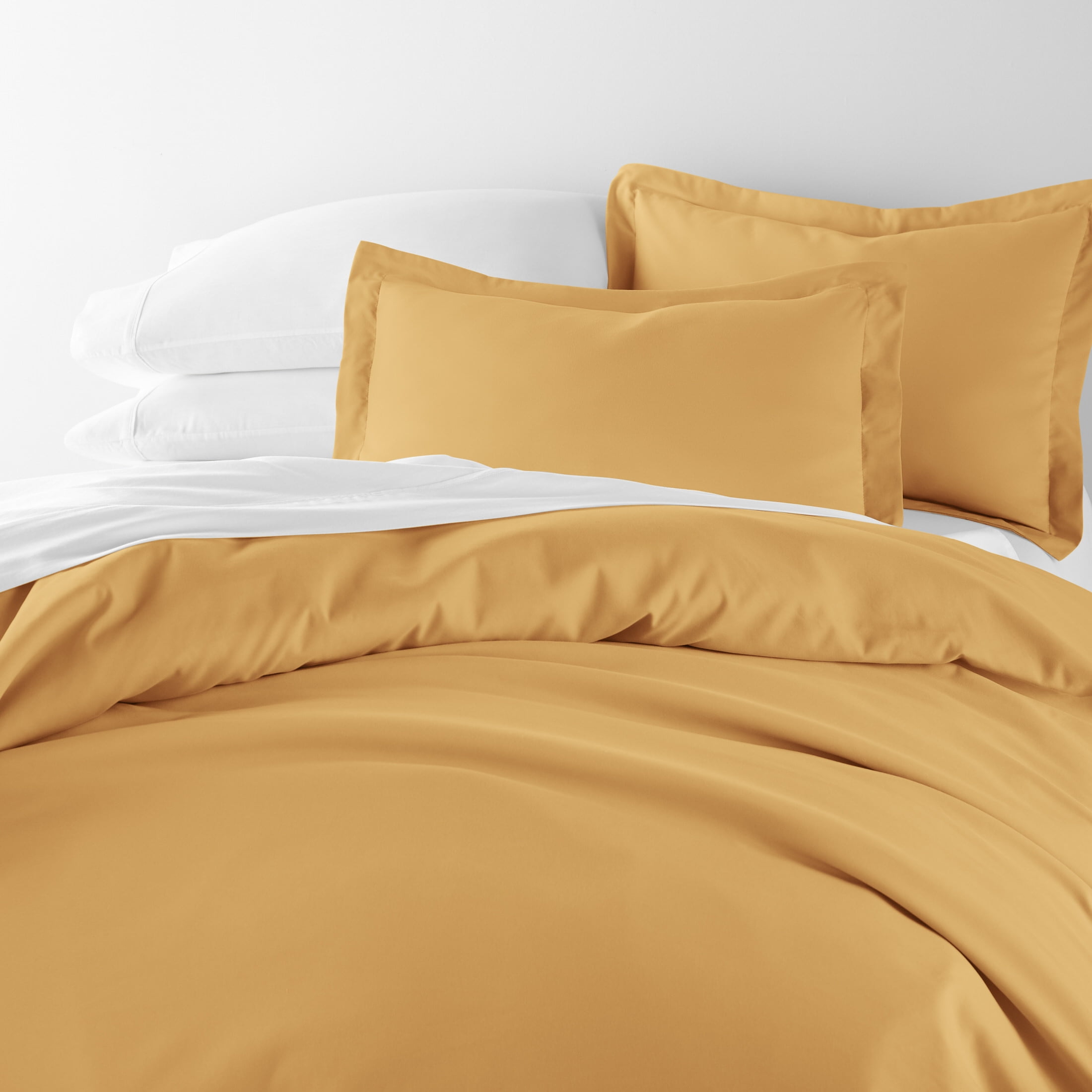Noble Linens 3-Piece Gold Duvet Cover Set, King/ Cal King