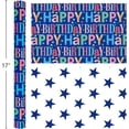thumbnail image 2 of HOMERALBlue Birthday Wrapping Paper Roll - Colorful Happy Birthday Letters with Metallic Foil Shine & Stars Reversible Gift Wrap for Boys Baby Shower, Party - Mini Roll - 17 Inch x 33Feet, 2 of 6