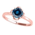 thumbnail image 1 of Aonejewelry 0.35 Ct. Ttw Halo Blue Diamond Engagement Wedding Ring Crafted In 10K Solid Rose Gold, 1 of 4