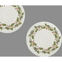 Handmade Beaded placemats, Holy Berries Design Table Mats, Christmas Charger Plates 13x36 Inches