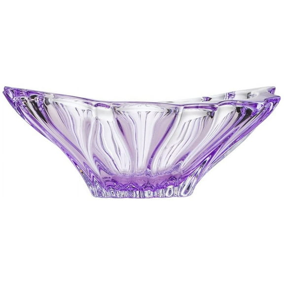 Plantica Amethyst Collection Modern Crystal Hand-Crafted Decorative Bowl - 13 Inch Bowl, Amethyst