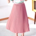 thumbnail image 5 of BLTIBY Girls Midi Pleated Chiffon Skirts Elastic High Waist Flowy Skirt Summer Casual Swing A-Line Flared Skirts Pink 3-4 Years, 5 of 6