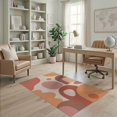 thumbnail image 2 of ODIKA 4'x6' Warm Earth Tones Mid-Century Abstract Washable Area Rug Organic Shapes with Retro Modern Flair Stain Resistant, Low Pile, Easy Care for Dorm Room, Small Living, 2 of 7