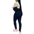 thumbnail image 2 of Aomice Two Women's 2 Piece Outfits Lapel Half Zip Long Sleeve Sweatshirts Sweatpants Tracksuit Casual Sweatsuits-Dark Blue-M, 2 of 6