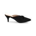 thumbnail image 3 of BLISSFUL STEP Women's Pointed Toe Mid Slides Heel Mules Black 9.5, 3 of 6