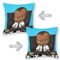 thumbnail image 2 of Bebé Jefe: Niño Africano Fundas de almohada de terciopelo con tema, regalos de funda de almohada, decoración para el hogar, cojín de lanzar, regalo de cumpleaños para fans y parejas. 45cm x 45cm., 2 of 6