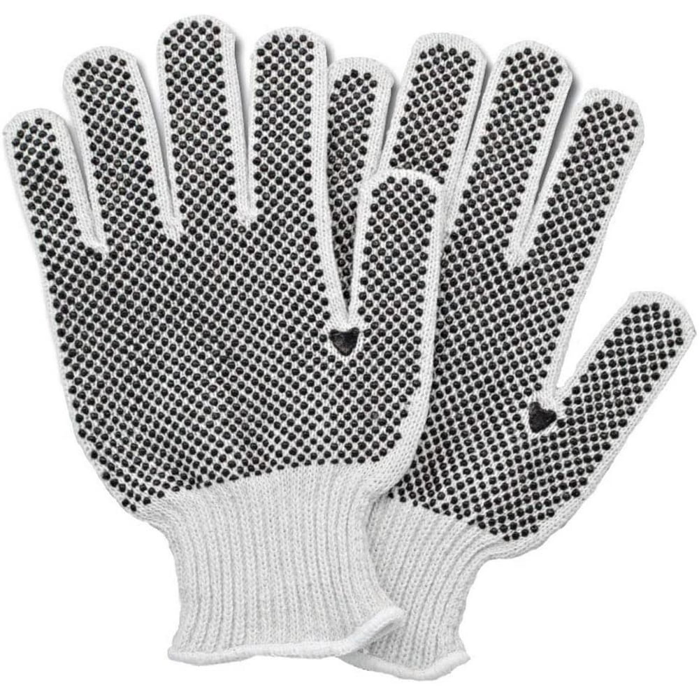 Pack of 24 Single Side Dot String Gloves 10". Knitted Cotton Gloves
