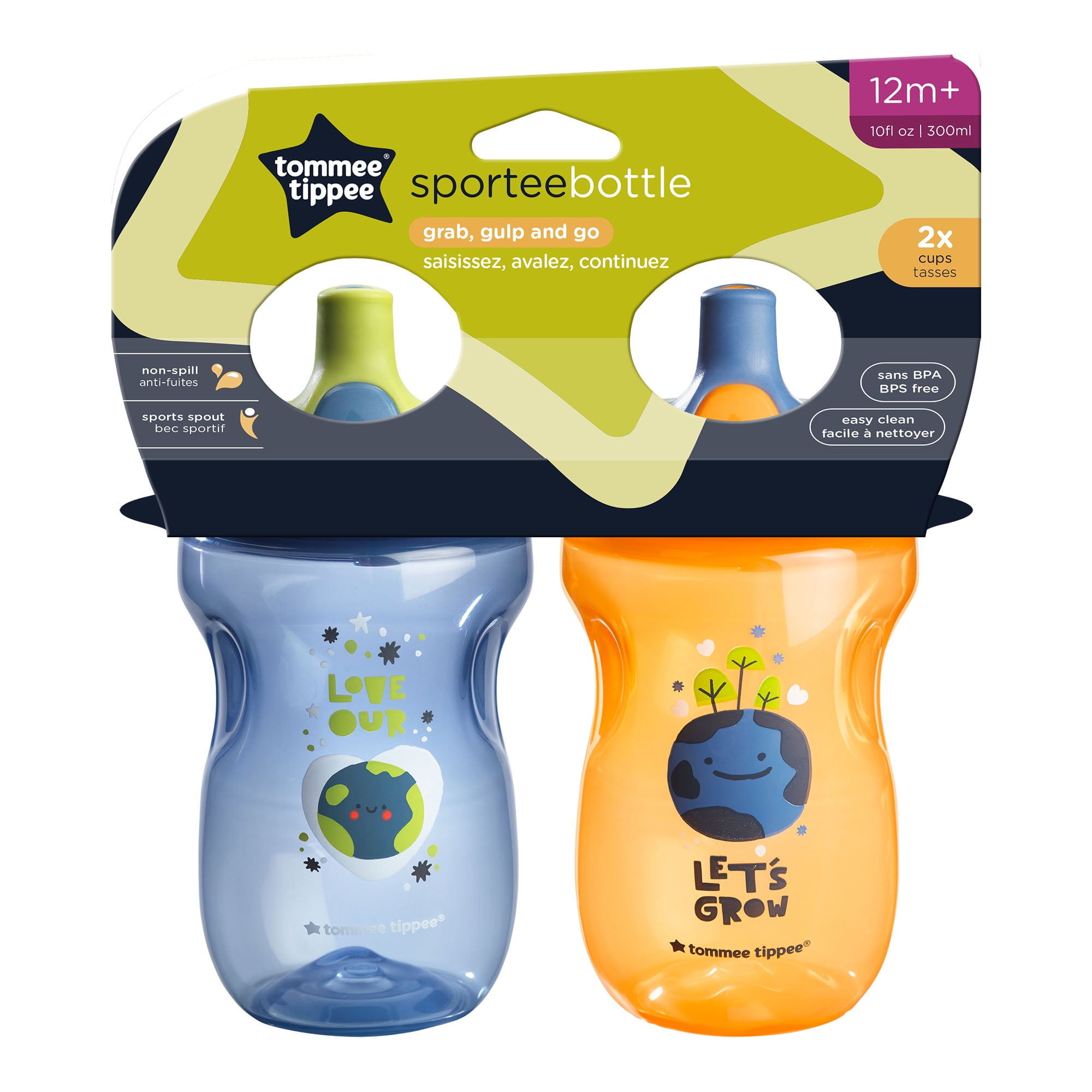 Tommee Tippee Insulated Sportee Toddler Water Bottle with Handle — 12m+,  2ct 