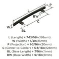 thumbnail image 3 of Amerock Cyprus 5-1/16 inch (128mm) Center-to-Center Oil-Rubbed Bronze Cabinet or Furniture Pull, 25 Pack, 3 of 4