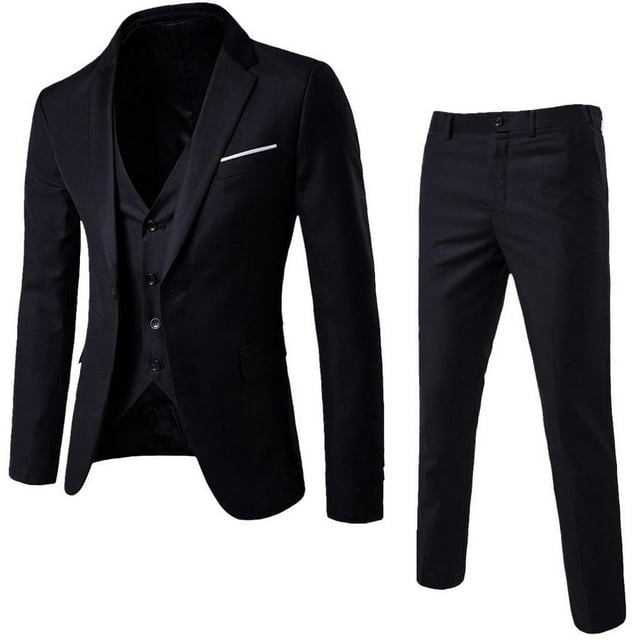 Costume pour Homme Ajusté 3 Pcs R Affaires Mariage Fête Veste Gilet et Pantalon