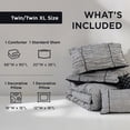 thumbnail image 6 of Regency Heights Twin/Twin-XL Comforter Set 4 Pieces, Black Plaid Ruched Design with Decorative Pillows, Soft Microfiber Bedding Sets for All Seasons, 6 of 8