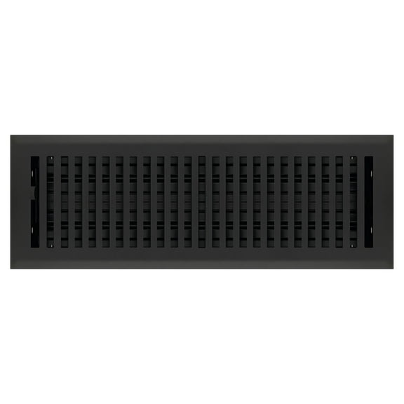 4" x 14" Flat Black Contemporary Style Floor Register - Decorative Vent Cover