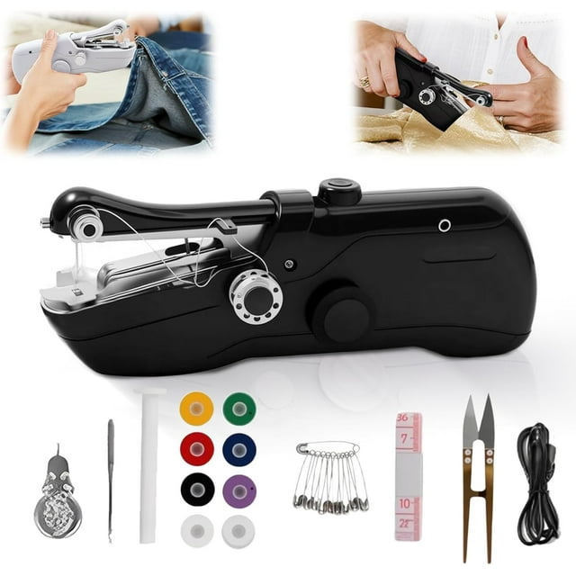 Handheld Sewing Machine, Mini Electric Portable Sewing Kit for Quick Fabric Repair & Emergency