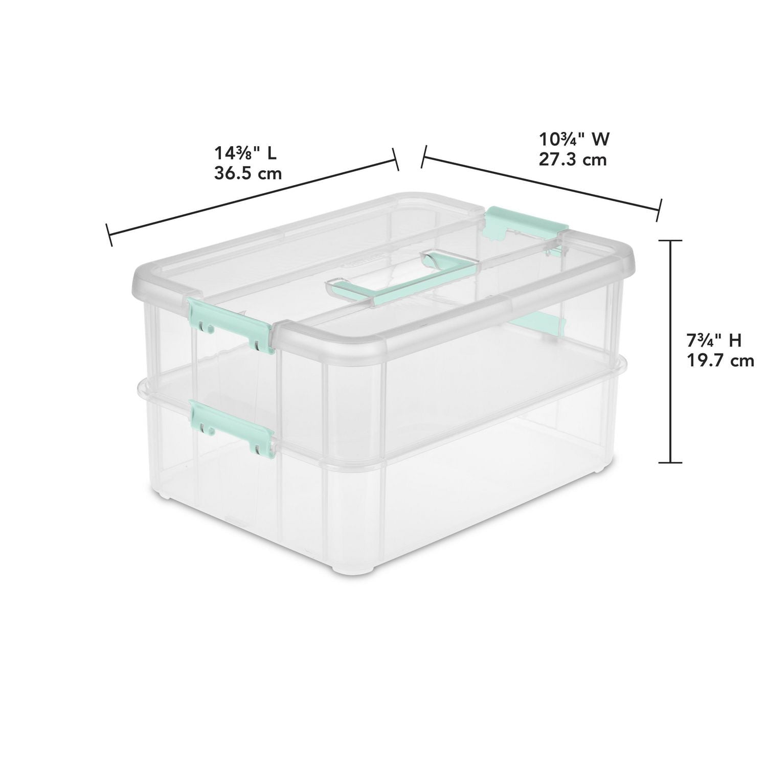 Boîte et plateau empilable de Sterilite à 2 niveaux avec poignée transparent 1 pièce