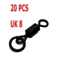 thumbnail image 1 of 20 Pcs Anneau de Pêche à la Carpe Micro Crochet Pivotant Accessoires Flexibles pour Pêche à la Carpe Pivotant avec Anneau pour D-Rig Chod Rig Tackle 20X UK 8, 1 of 6