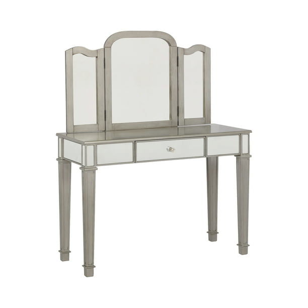 2 Piece Vanity Set Metallic Platinum And White Com 2 Piece Vanity Set Metallic Platinum, Pier One Mirror Vanity
