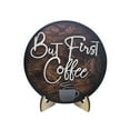 thumbnail image 2 of First Cup of Coffee Wooden Plaque Sign with Stand Coffee Bar Decor for Kitchen Home Cafe Station Gift for Coffee Lovers, 2 of 6