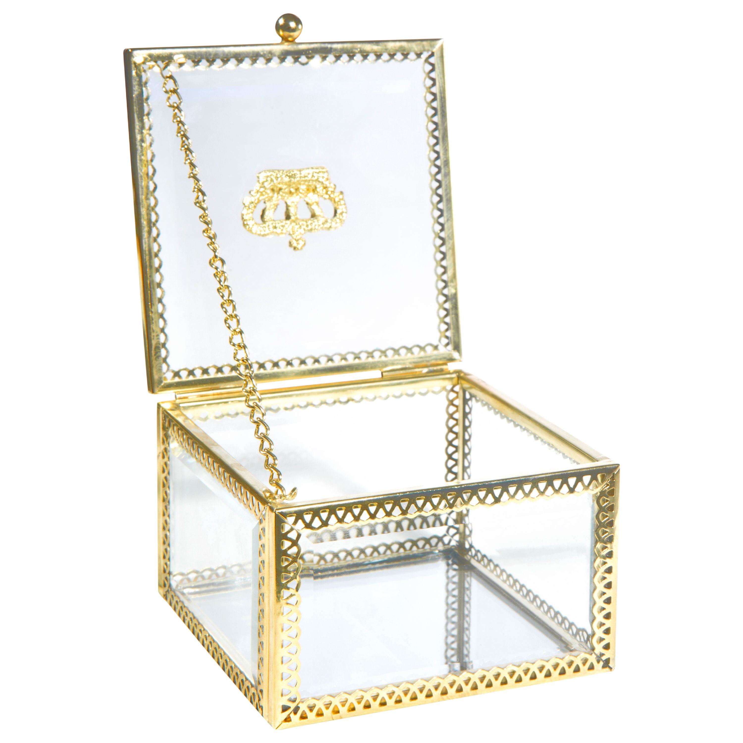 Vintage Ornate Milk Glass Trinket Box with Decorative Gold Embellishments
