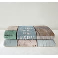 thumbnail image 3 of Farmhouse Rustic Sherpa Blanket Cabin Room Decor, Vintage Country Wooden Throw Blanket Queen Size Teens Adult Bedroom, Farm Animal Barn Door Windmill Fleece Blanket Lodge Decor, Teal Brown, 3 of 6