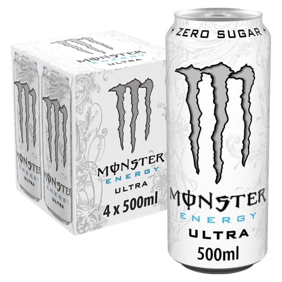 Monster Energy Drink Ultra 4x500ml, Imported from Britain