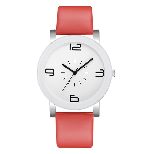 Reloj de aleación de moda Reloj de pulsera de cuarzo con pantalla analógica y esfera redonda (rojo)