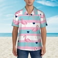 thumbnail image 2 of Xecao Flamingo1 print Hawaiian shirt - a stylish short-sleeve button-down for men, perfect for casual beach and tropical outings., 2 of 9