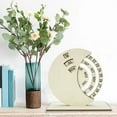 thumbnail image 4 of OIUR Wooden Rotating Circular Perpetual Calendar Manual Rotatable Disc Calendar Desk Decor for Home Office School, 4 of 6