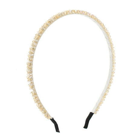Girl Apricot - Unique BargainsPlastic Braid Slim Metal Hair Hoop Headband Apricot for Girls