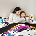 thumbnail image 3 of Manfei Gaming Twin Bedding Sets 7-Piece,Modern Gamepad Bedding Comforter Set,Multicolor Splashing Ink Sheet Sets For Boy,Microfiber Room Decor,Reversible, 3 of 7