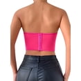 thumbnail image 4 of QAFOPEH Women Lace Strapless Corset Top Mesh Rose Boned Bustier Lingerie, 4 of 7