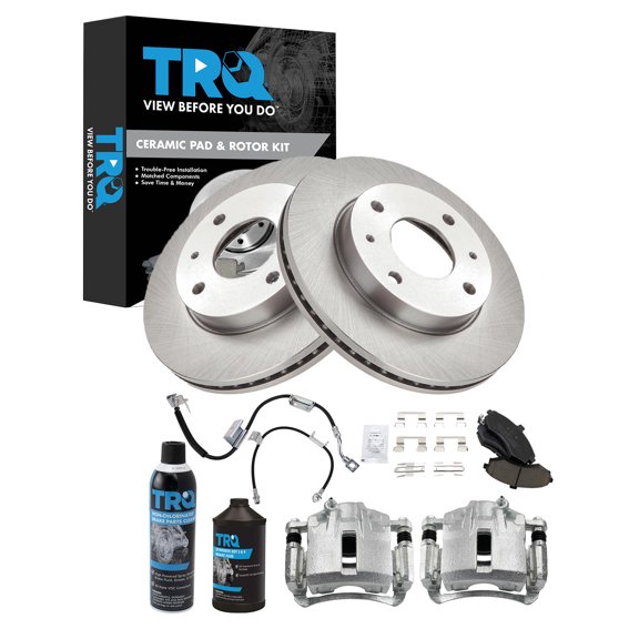 TRQ Front Brake Pad & Rotor Kit Ceramic Fits 2002-2005 Hyundai Elantra