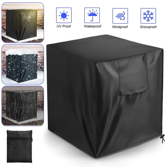 FFORCE 210D Air Conditioner Cover, 24x24x30in Heavy Duty Outdoor Unit Waterproof Protective Cover with Reinforced Corners