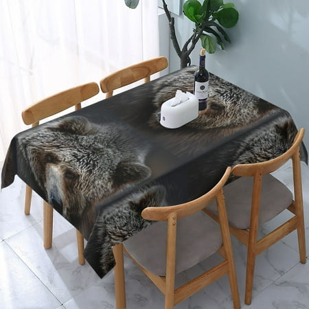 

Tablecloth Grizzly Bear Table Cloth For Rectangle Tables Waterproof Resistant Picnic Table Covers For Kitchen Dining/Party(54x72in)