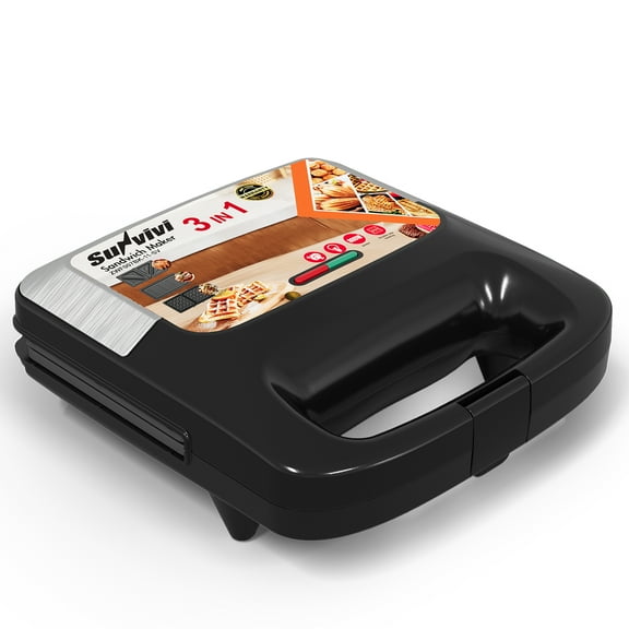 Sunvivi 3 in 1 Electric Waffle, Grill & Sandwich Maker