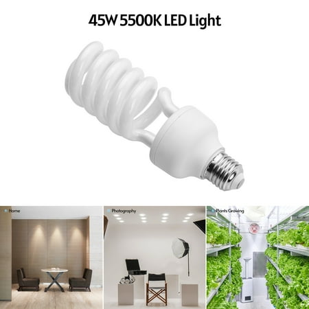 For Spiral Fluorescent Light Bulb 45W 5500K Daylight E27 Socket Energy Saving For Studio Photography Video Lighting 220V