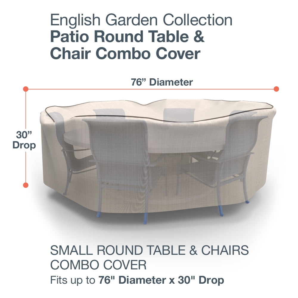 Budge Small Brown / Beige Patio Round Table/Chairs Cover, English Garden